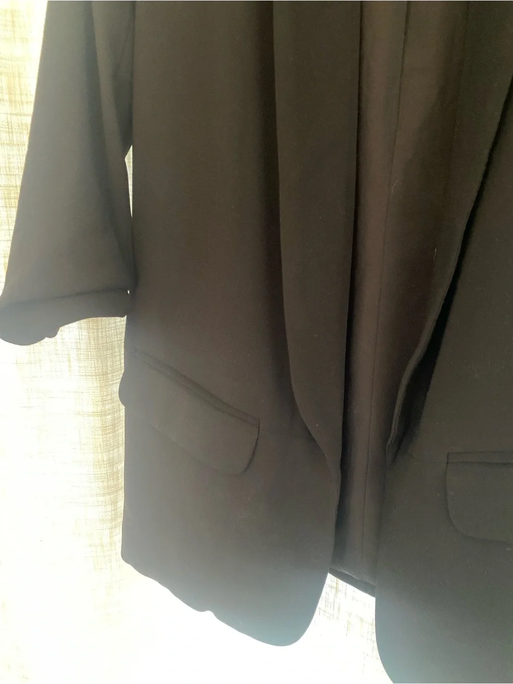 Forever 21 Black Open-Front, 3/4 Sleeve Blazer